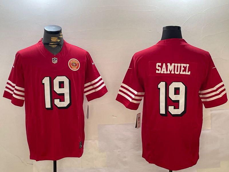 Men San Francisco 49ers #19 Samuel Red three generations 2024 Nike Limited NFL Jersey style 5->->